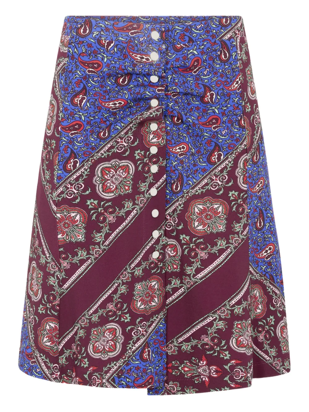 paisley-print button-up skirt