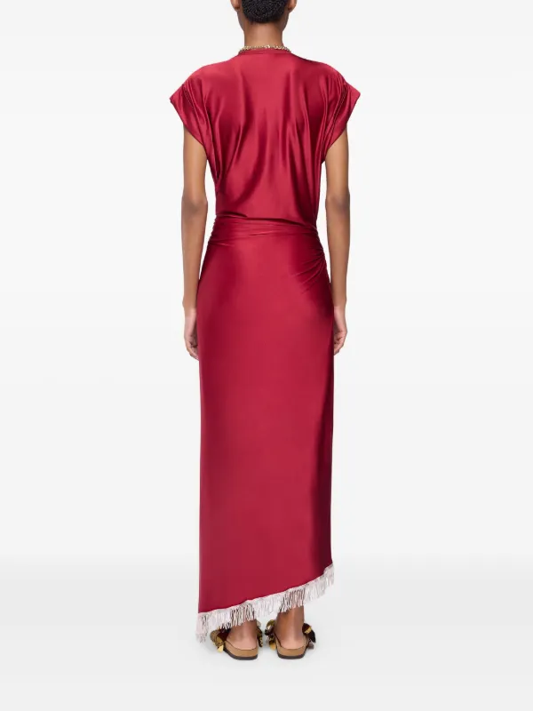 open lace back dress PACO RABANNE RUCHED S SL MINI PRINT DRESS RED FLASH PARLOUR X SYDNEY   Parlour X