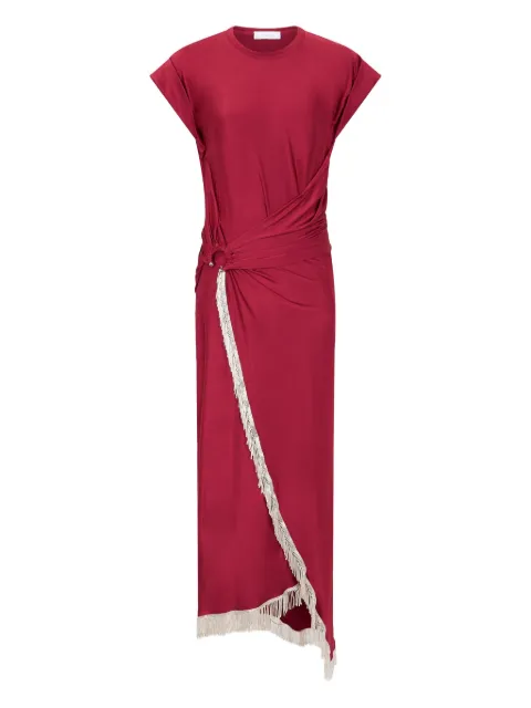 Rabanne fringe-detailed gathered dress