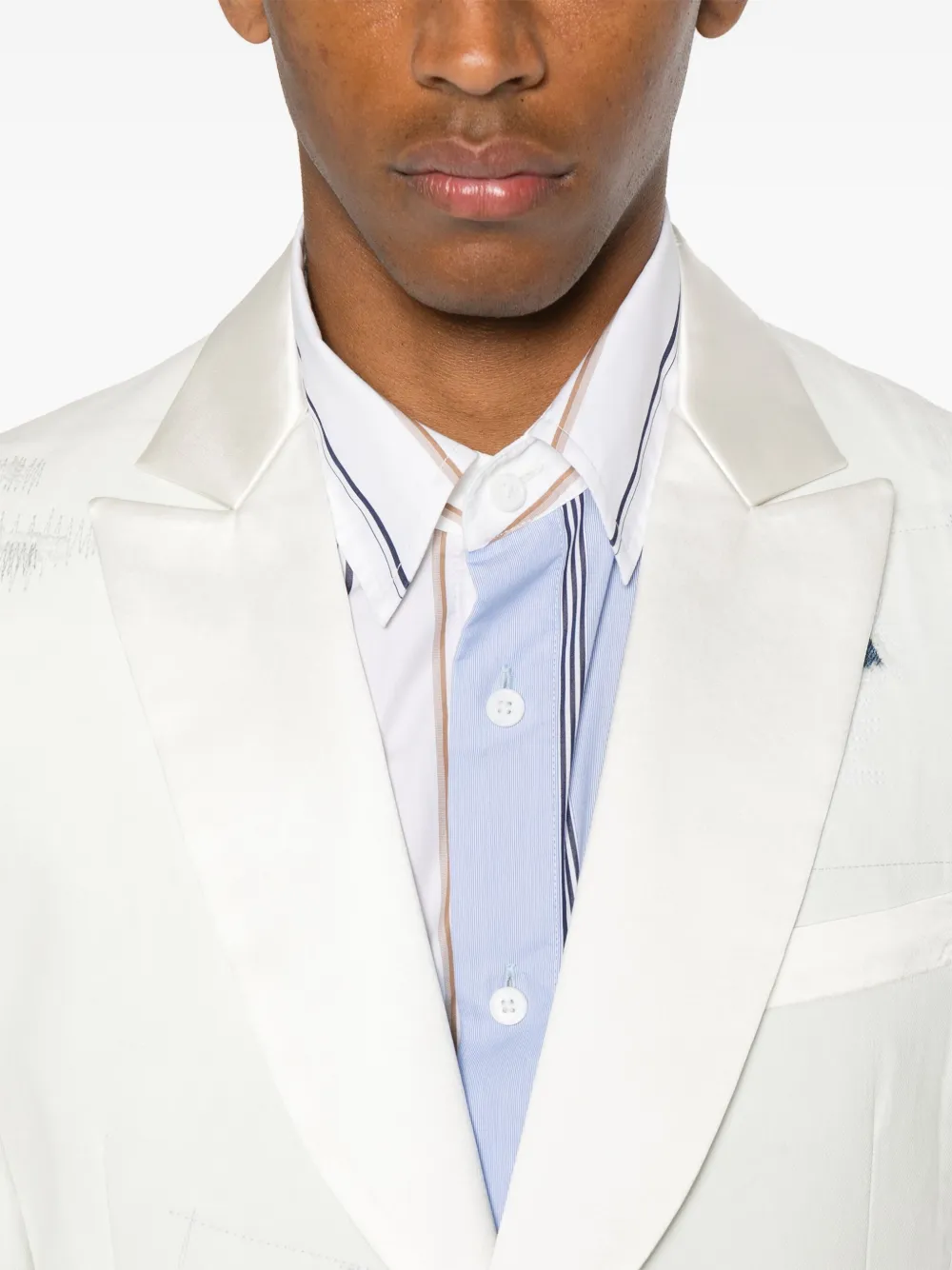 Junya Watanabe MAN Blazer met enkele rij knopen Wit