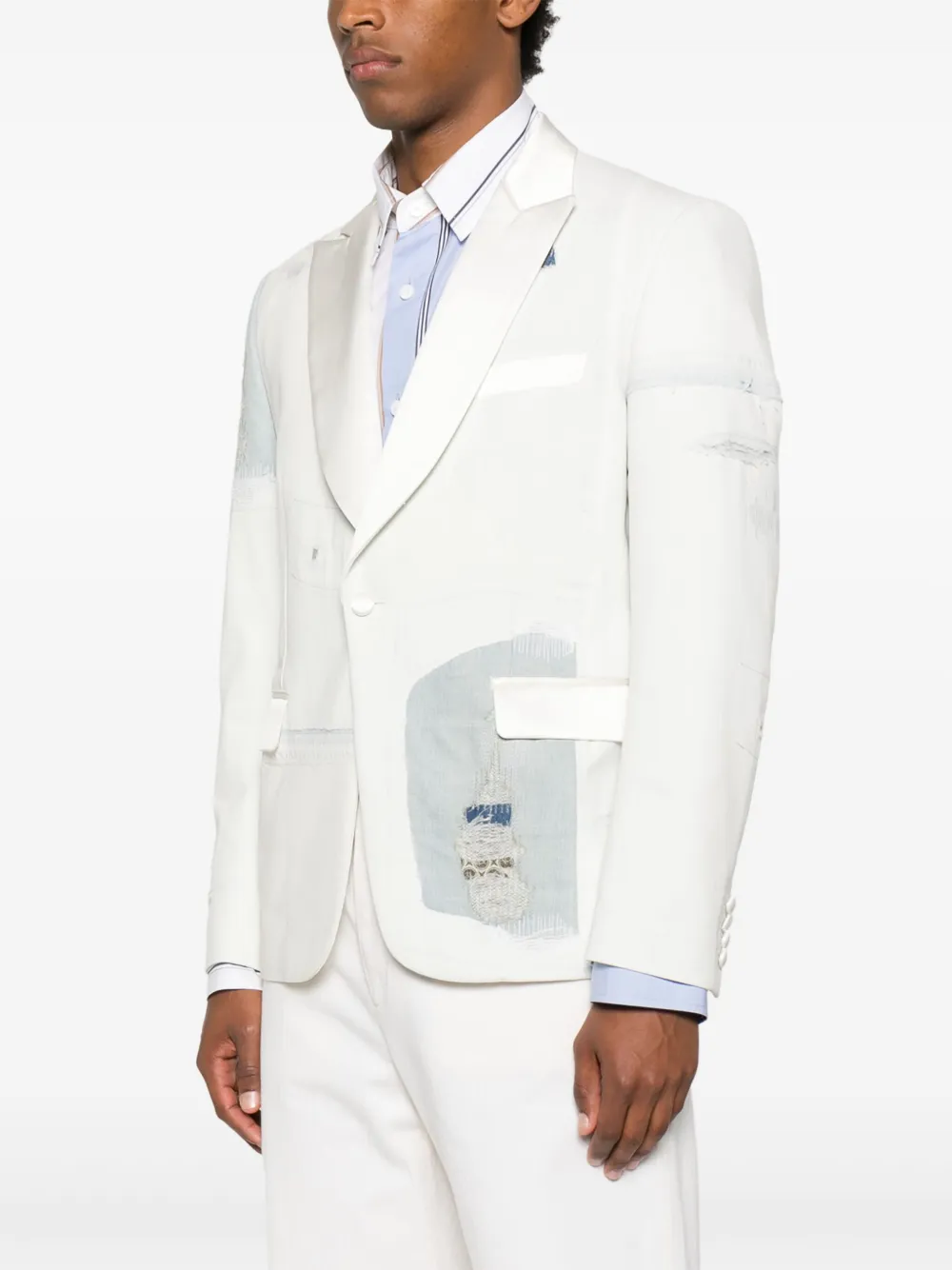 Junya Watanabe MAN Blazer met enkele rij knopen Wit