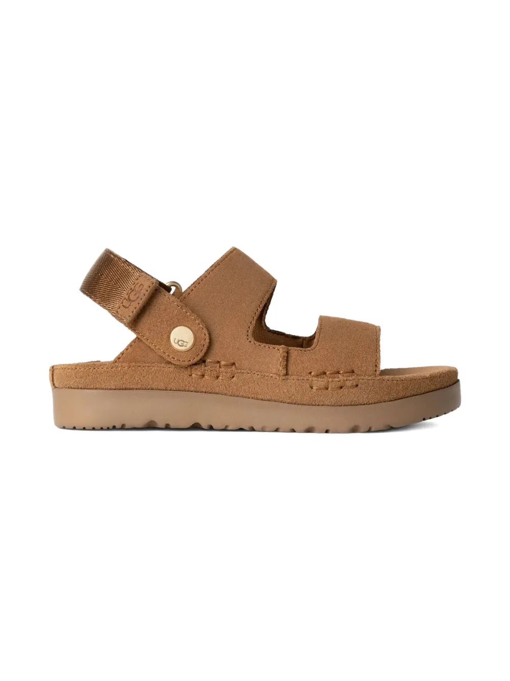 UGG Kids Goldenstar Glide adjustable-strap platform sandals Brown