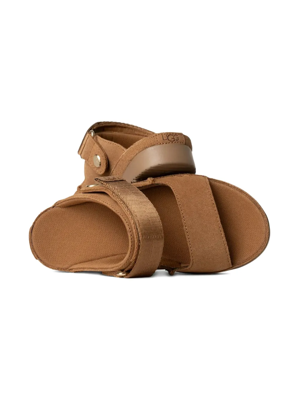 UGG Kids Goldenstar Glide adjustable-strap platform sandals Brown