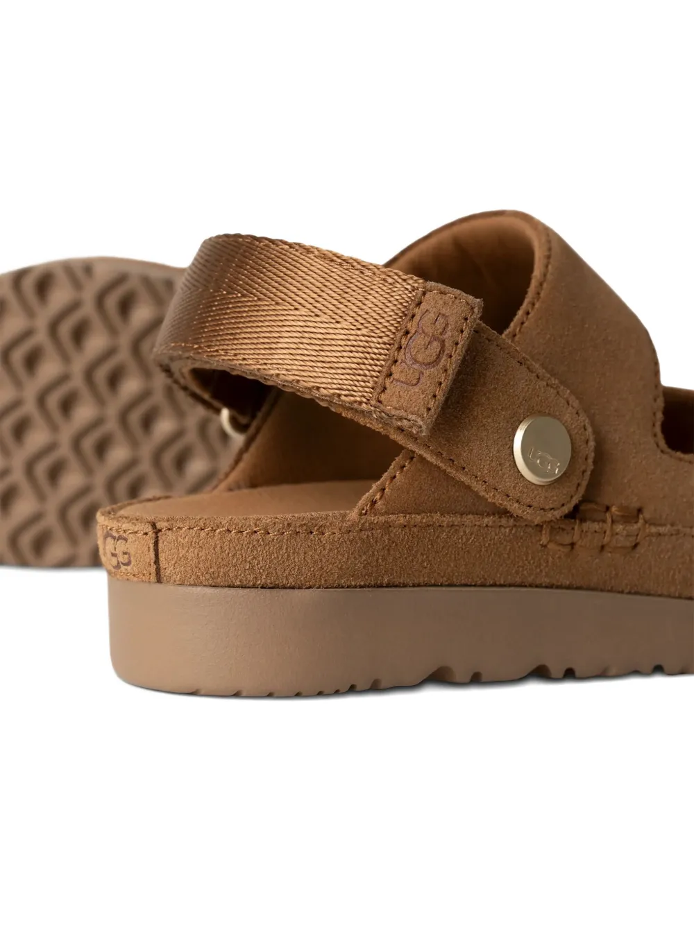 UGG Kids Goldenstar Glide adjustable-strap platform sandals Brown