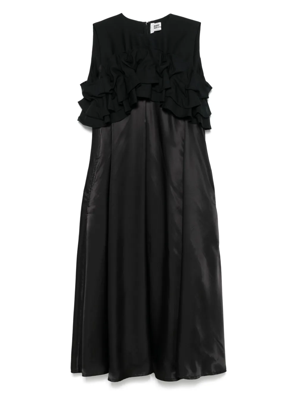 NOIR KEI NINOMIYA RUFFLE-DETAIL MIDI DRESS
