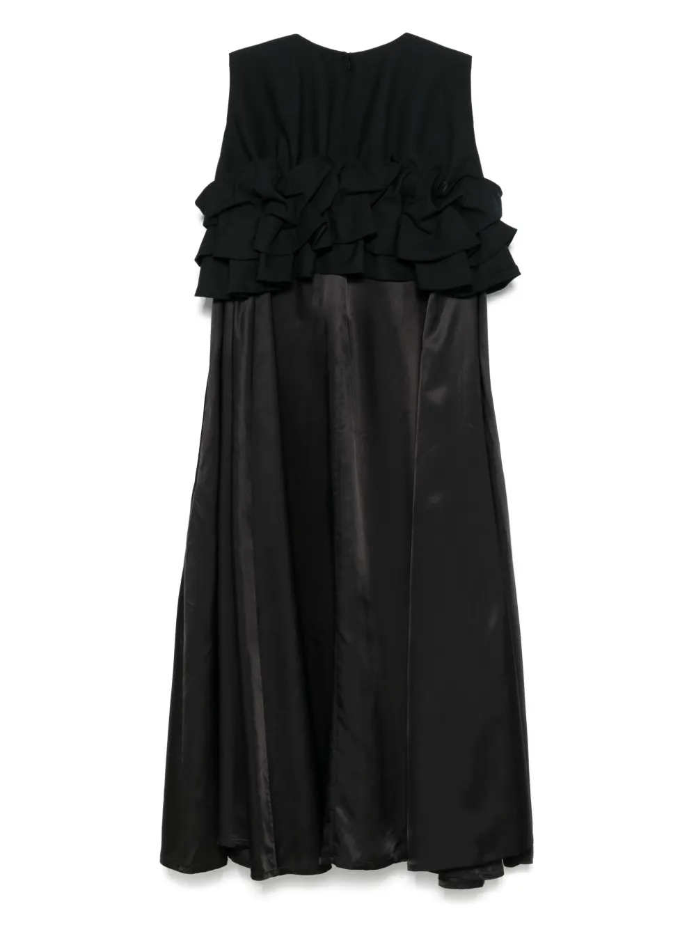 Noir Kei Ninomiya Midi-jurk met ruches - Zwart
