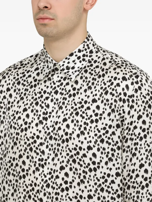 dalmatian dress shirt Halloween Costume Dalmatian with Blue Collar Mens Long Sleeve Sublimation T Shirt with Dog Ears Headband