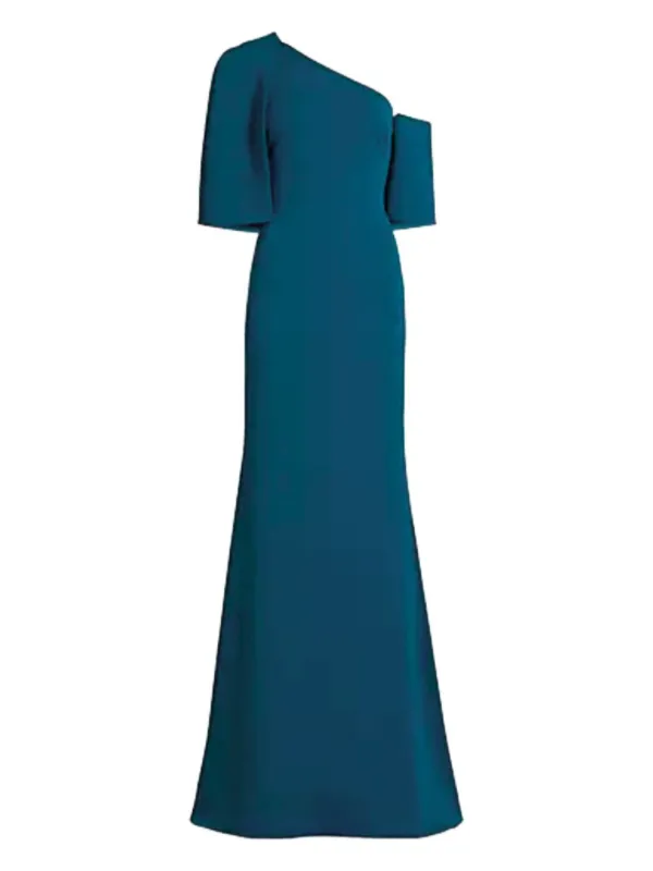 Badgley Mischka Asymmetric Dress | Blue | FARFETCH JO