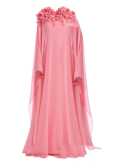Badgley Mischka فستان بكيب ومزين بزهور
