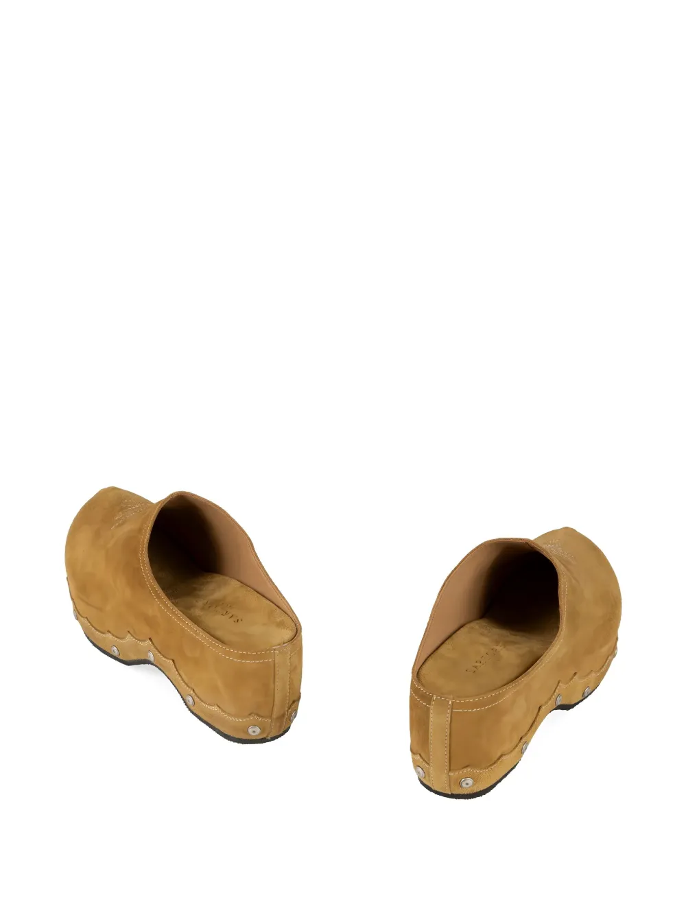 Sartore Scalloped Suede Clogs