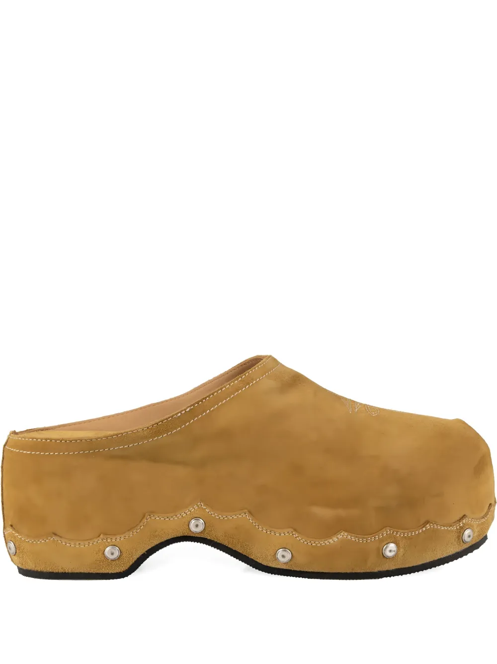 Sartore scalloped suede clogs | amarillo | Image 1