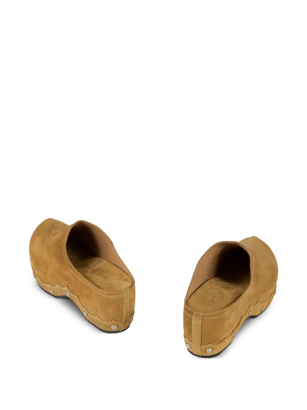 Sartore scalloped suede clogs Yellow