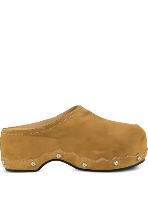 Sartore scalloped suede clogs