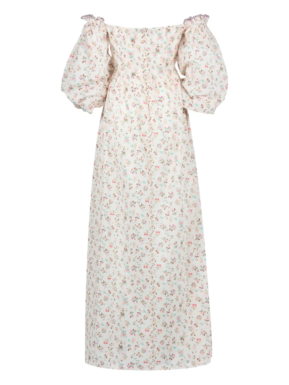 Anjuna Farah floral-print puff-sleeve maxi dress - Wit