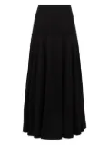 Plan C cotton A-line midi skirt - Black