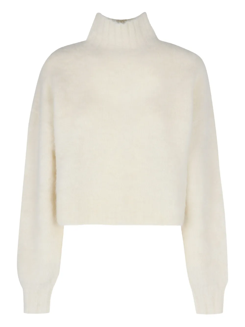 mock-neck cropped sweater