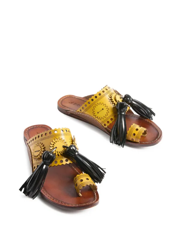 La DoubleJ tassel-embellished Sandals Yellow FARFETCH JO