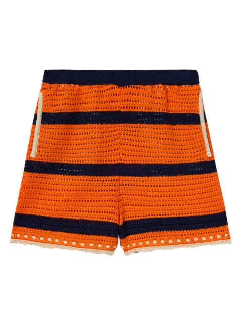 La DoubleJ striped crochet shorts