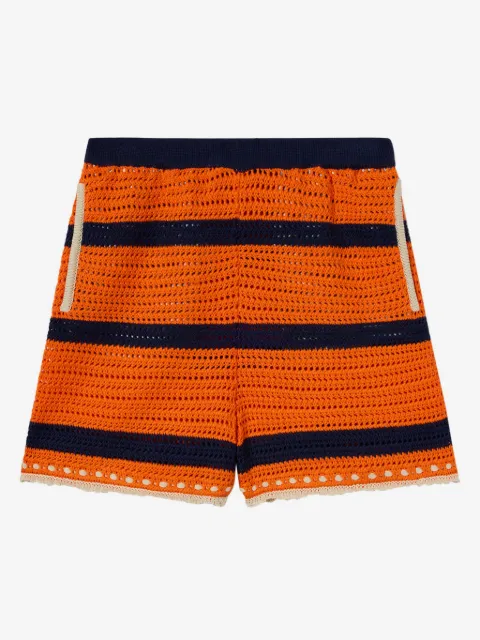 La DoubleJ striped crochet shorts