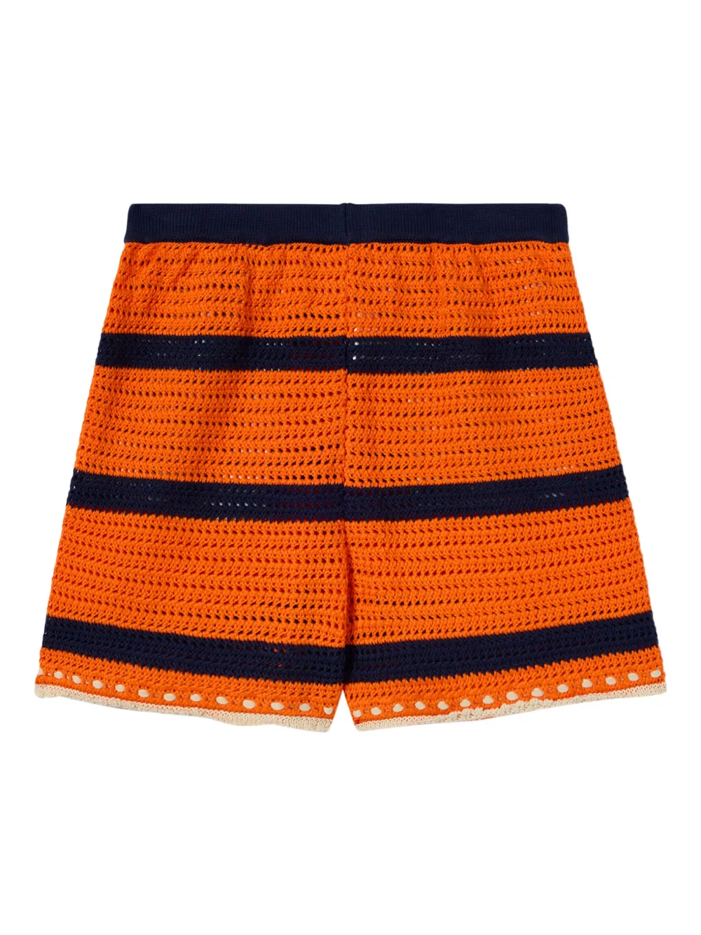 La DoubleJ Gehaakte gestreepte shorts Oranje