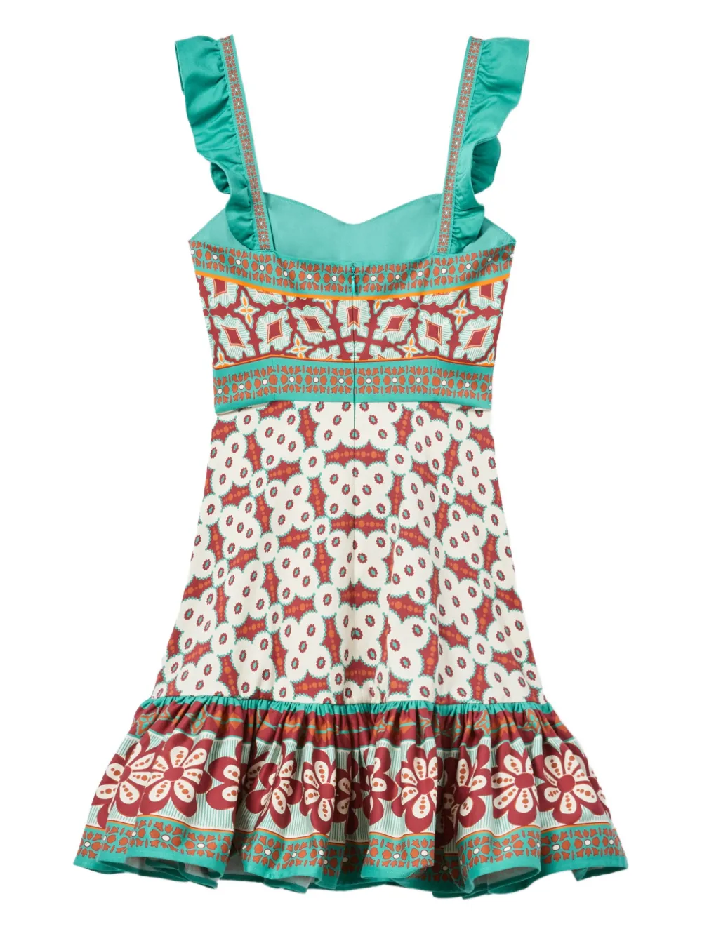 La DoubleJ Gingerbread ruffled printed mini dress Beige