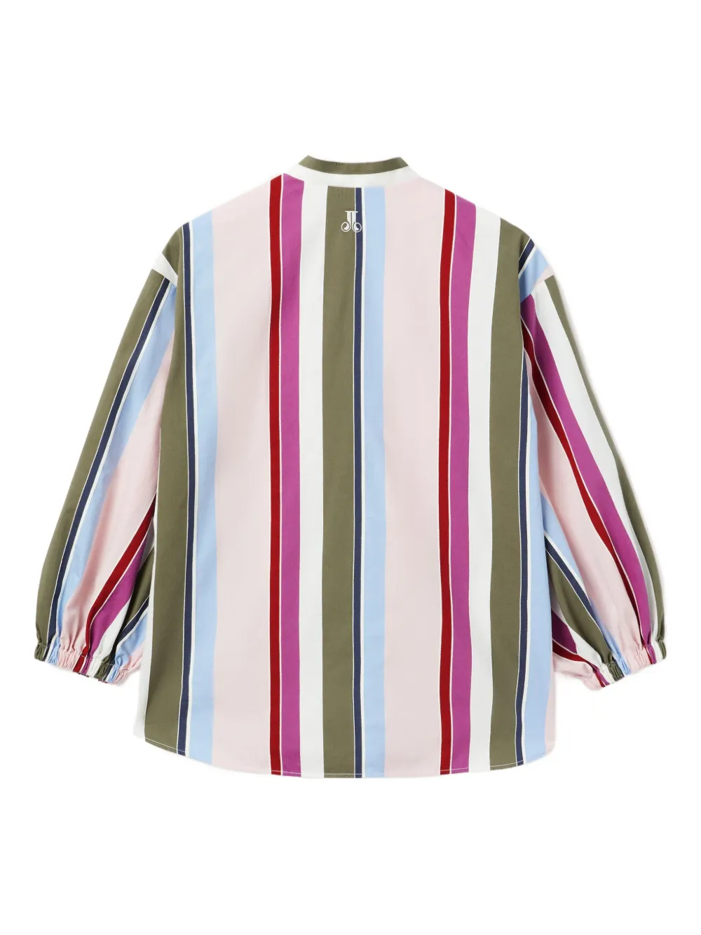 La DoubleJ Jackie gestreepte blouse met ballonmouwen Beige