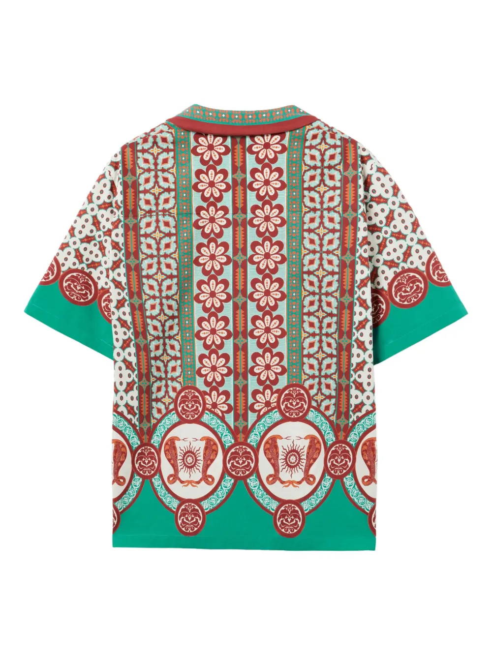 La DoubleJ geometric-print patterned shirt Groen
