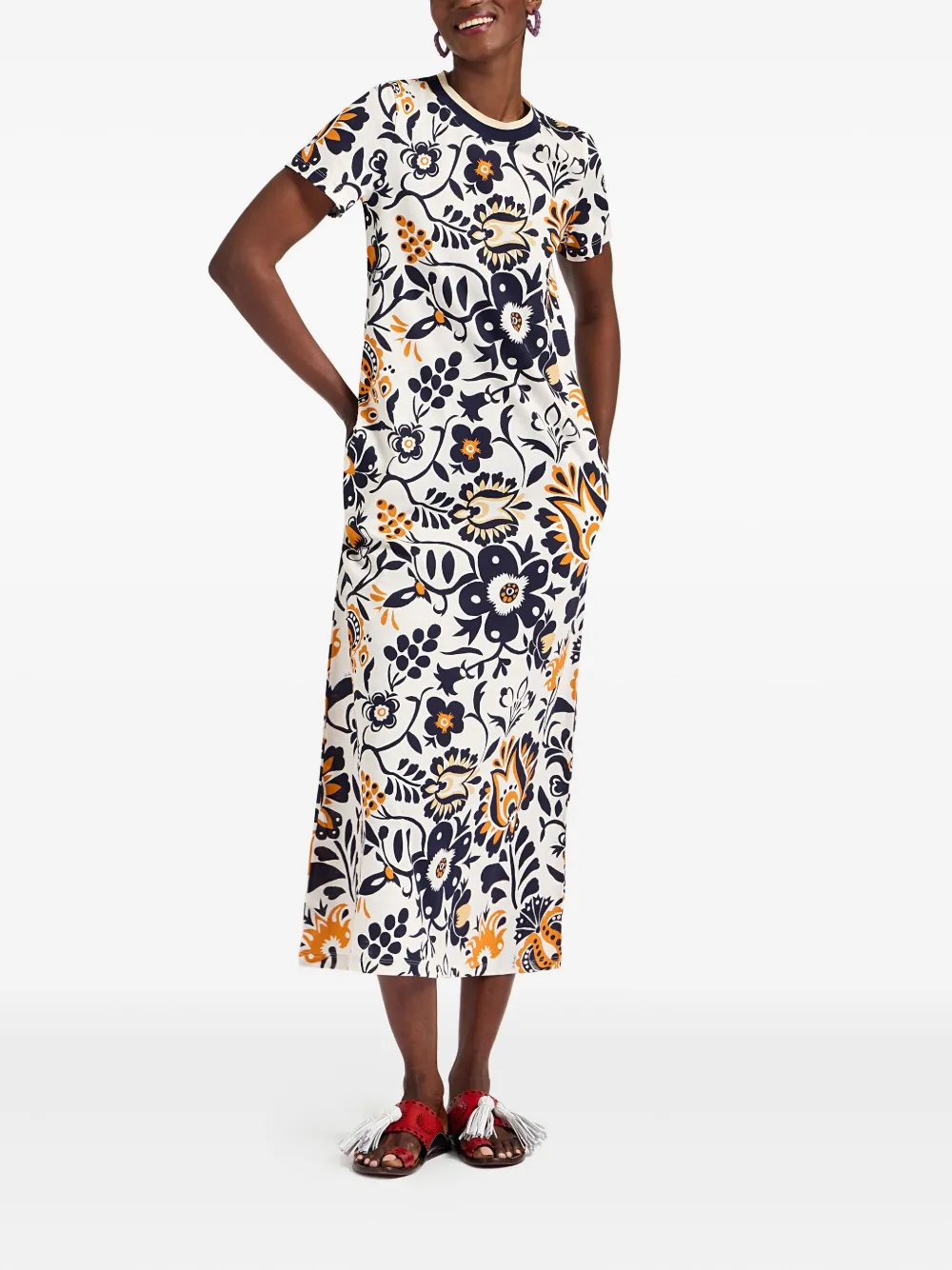 La DoubleJ Jurk met bloemenprint Wit