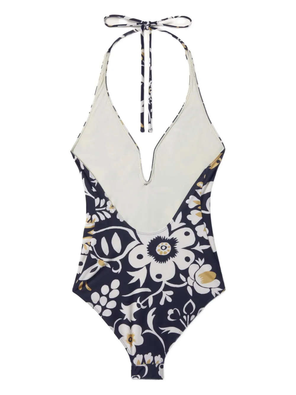 La DoubleJ Badpak met halternek en bloemenprint Blauw