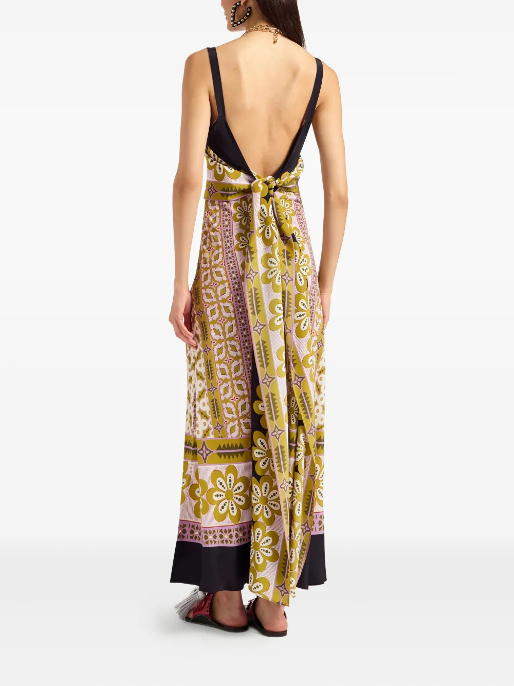 La DoubleJ Slip-Around floral-print maxi dress Roze