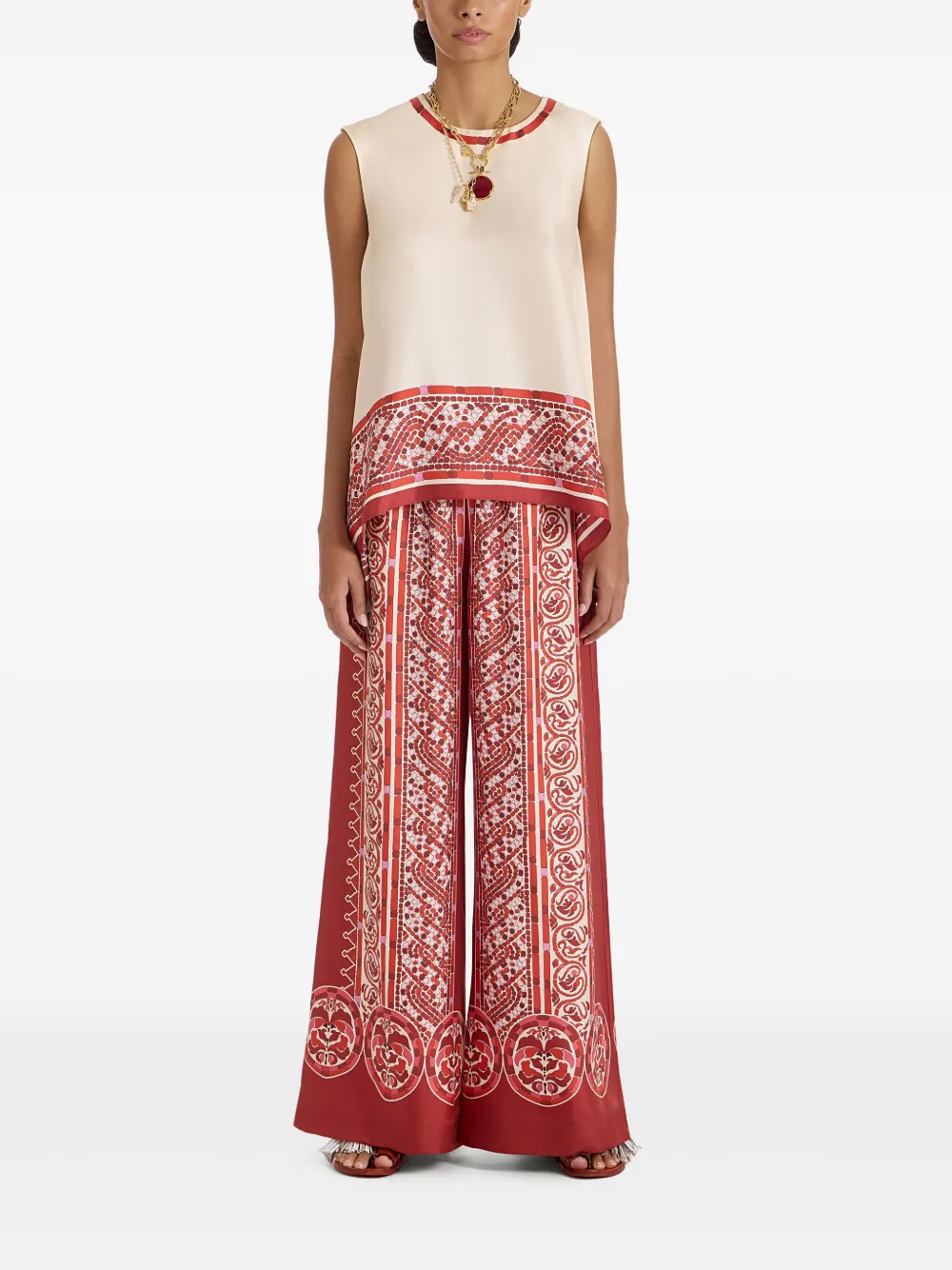 La DoubleJ silk palazzo pants - Rood