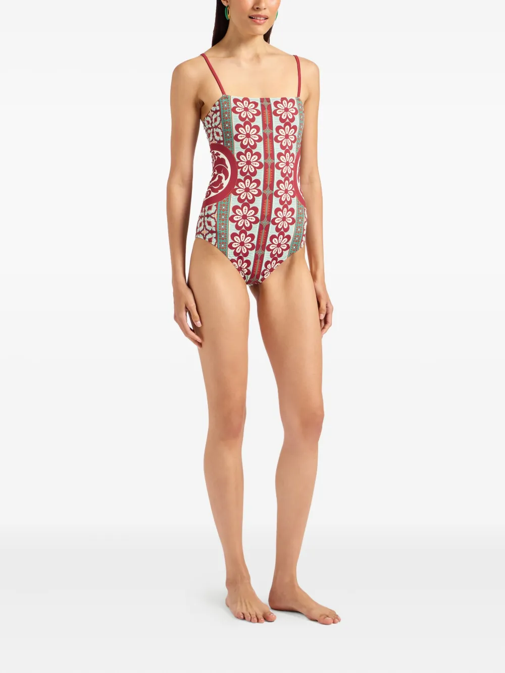 La DoubleJ Elle floral-print swimsuit Groen