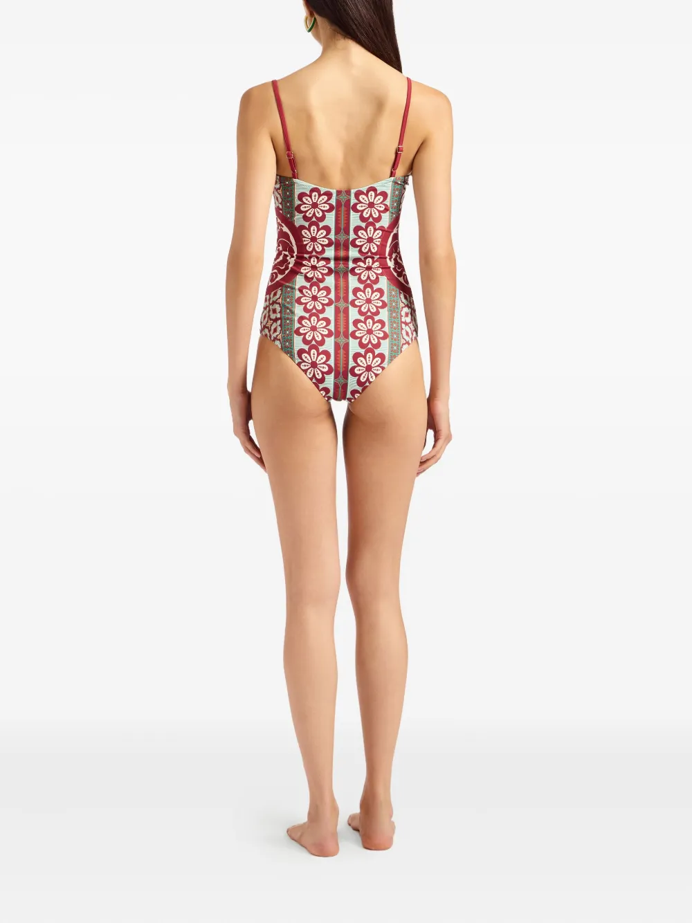 La DoubleJ Elle floral-print swimsuit Groen