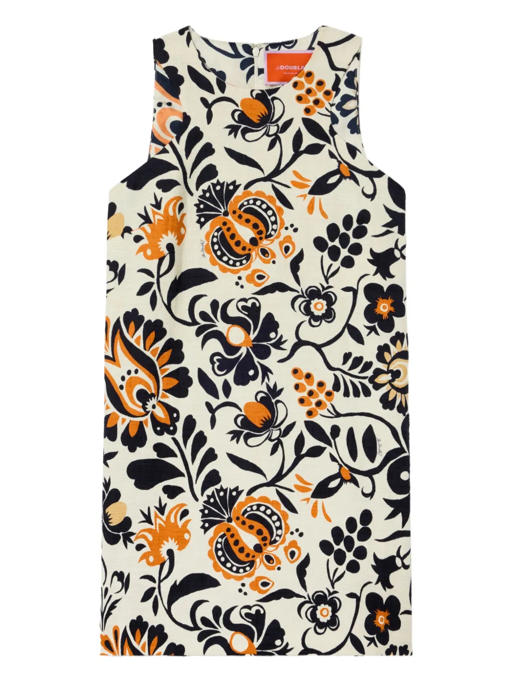 La DoubleJ Racer mini-jurk met bloemenprint Wit