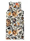 La DoubleJ Racer floral-print mini dress - White