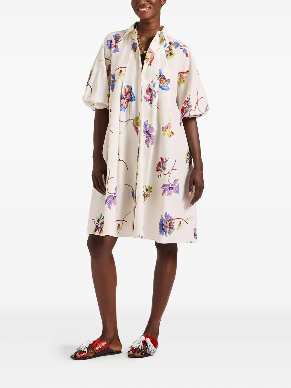 La DoubleJ Sunburst floral-print puff-sleeve mini dress | Day Dresses | Image 2