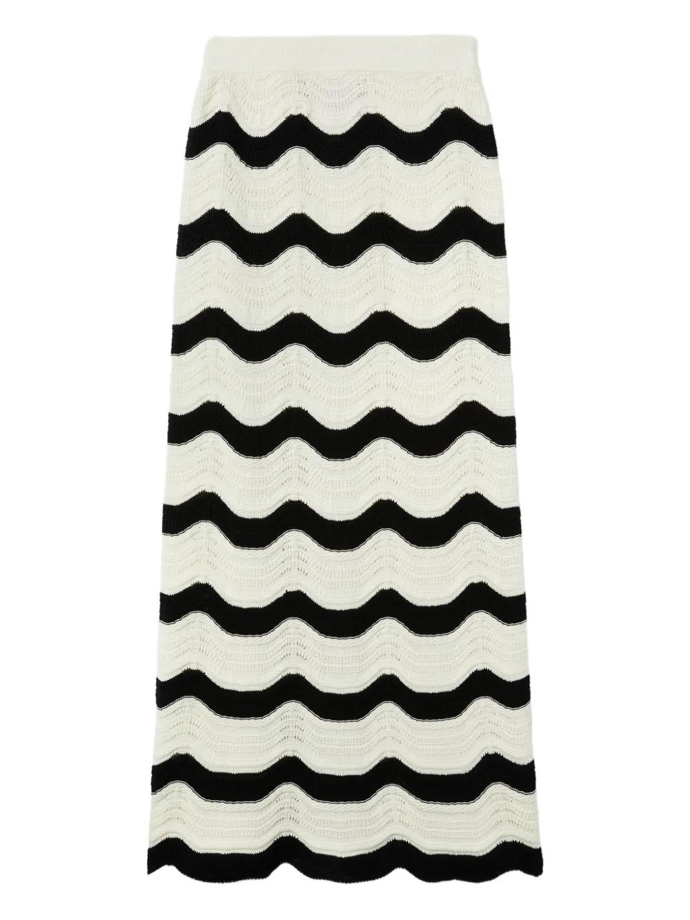 La DoubleJ chevron-wave maxi skirt Beige