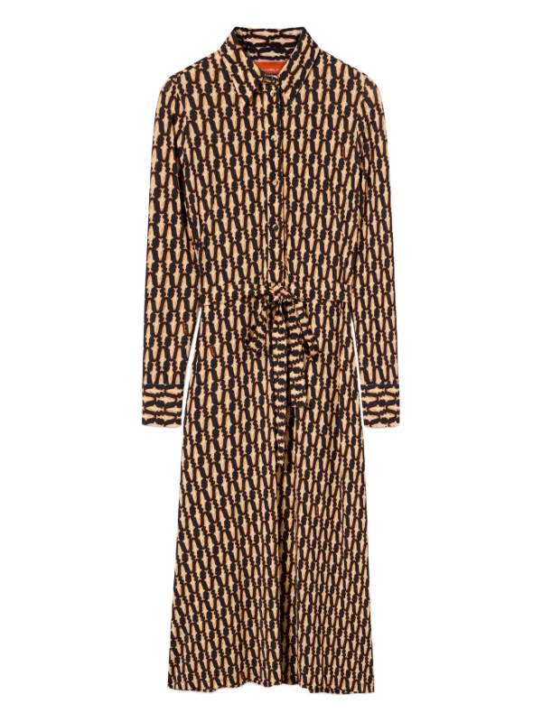 La DoubleJ Perry Street Belted Shirt Dress in Blue