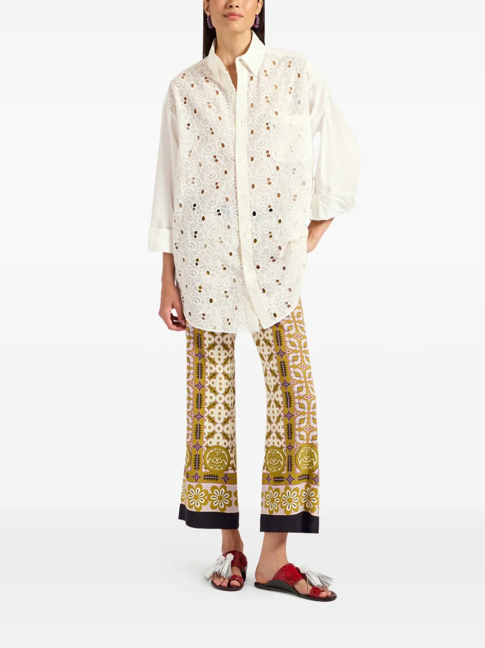 La DoubleJ printed trousers Roze