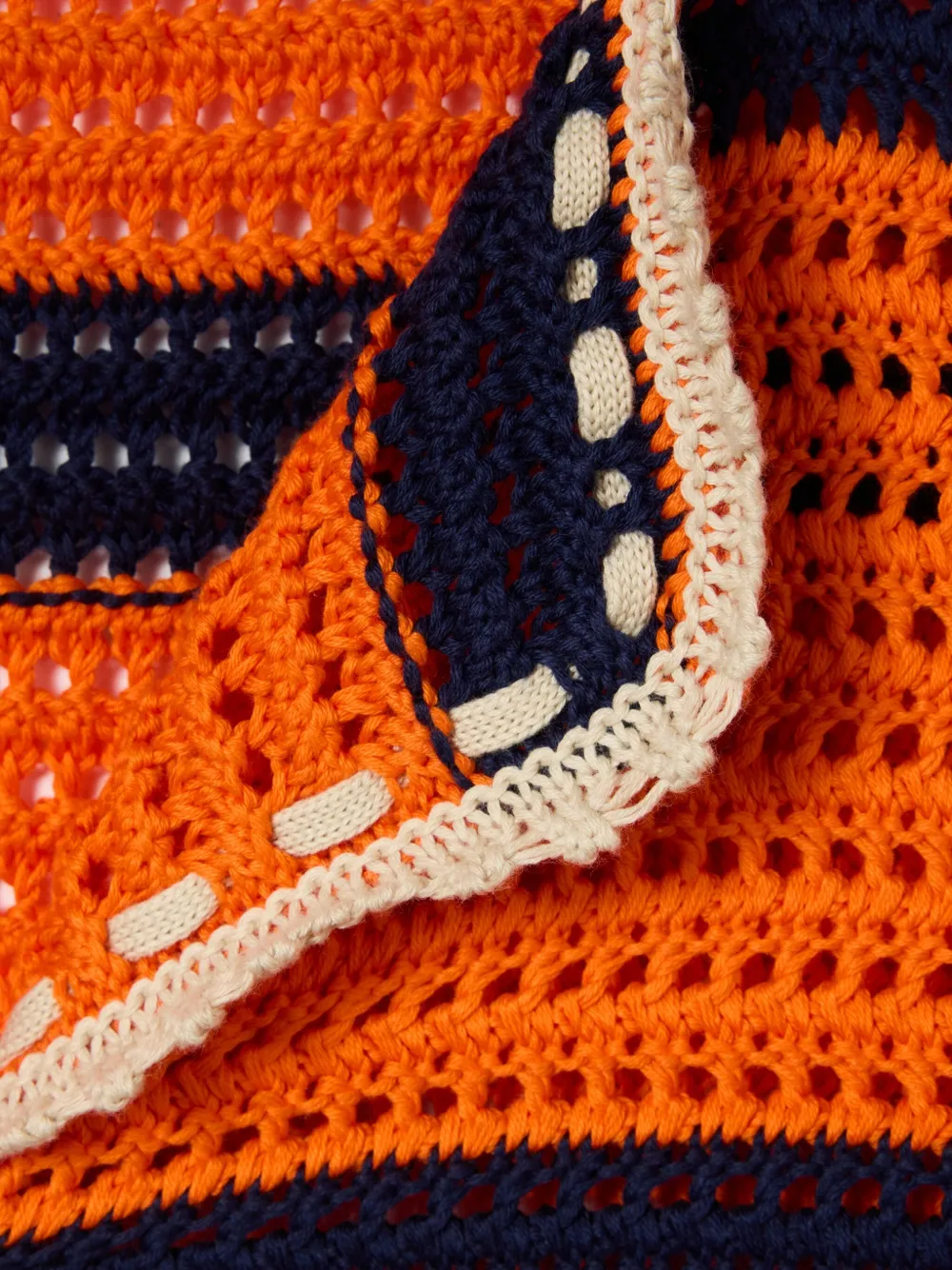La DoubleJ Cerere gehaakte gestreepte blouse Oranje