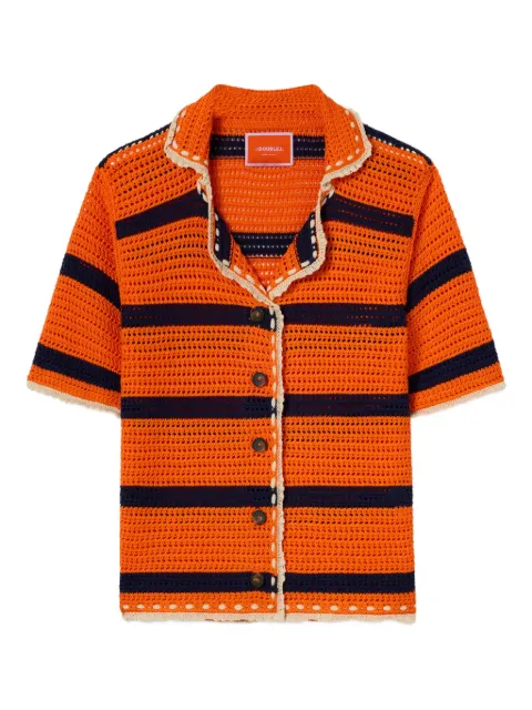 La DoubleJ Cerere striped crochet shirt