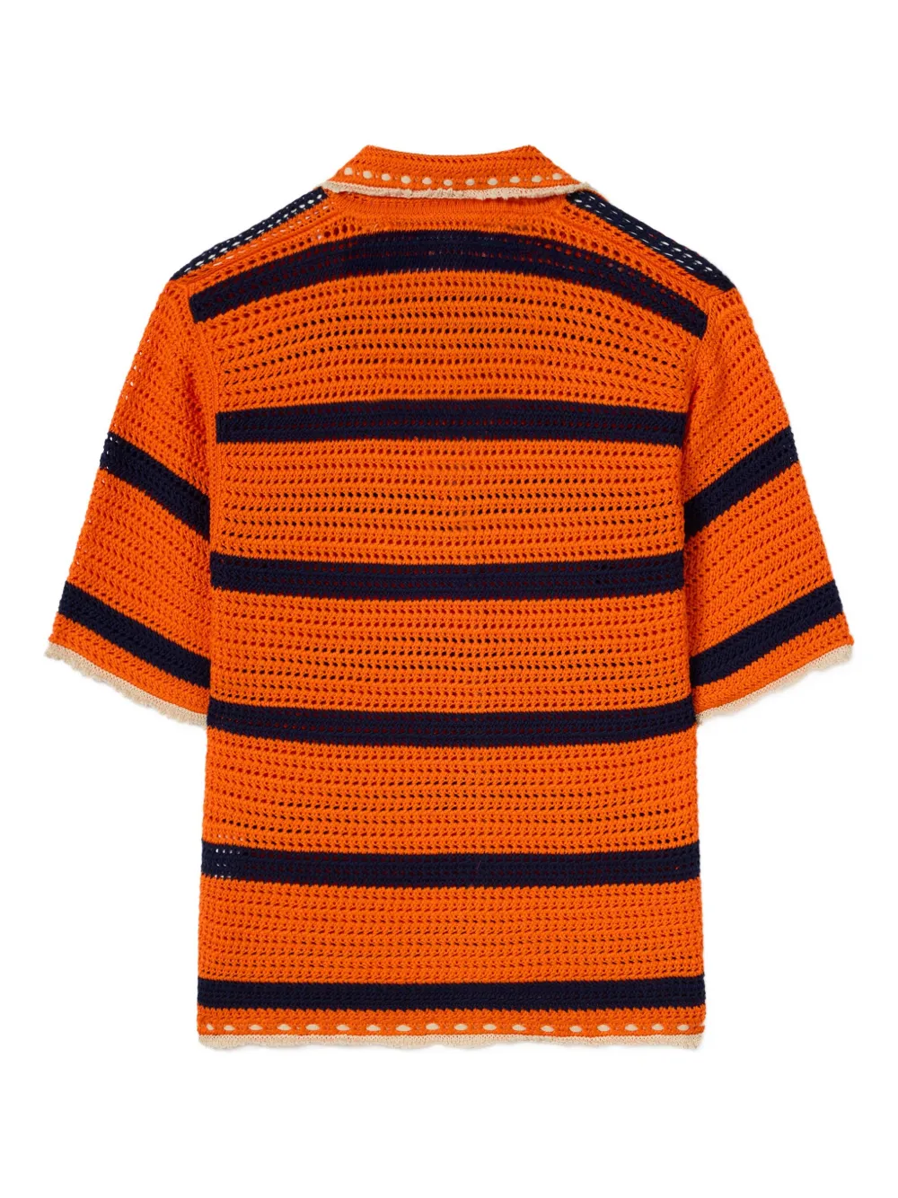 La DoubleJ Cerere gehaakte gestreepte blouse Oranje