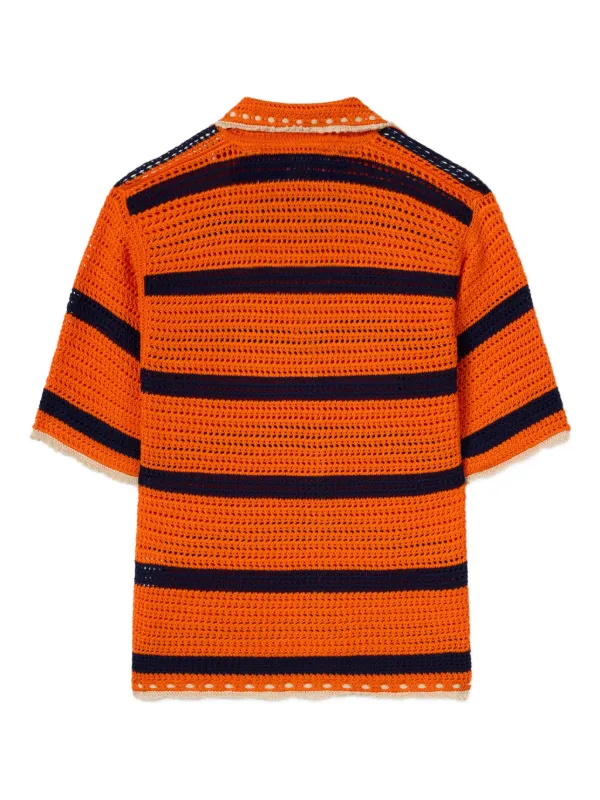 La DoubleJ Camisa Cerere De Crochê Listrada | Laranja | FARFETCH BR