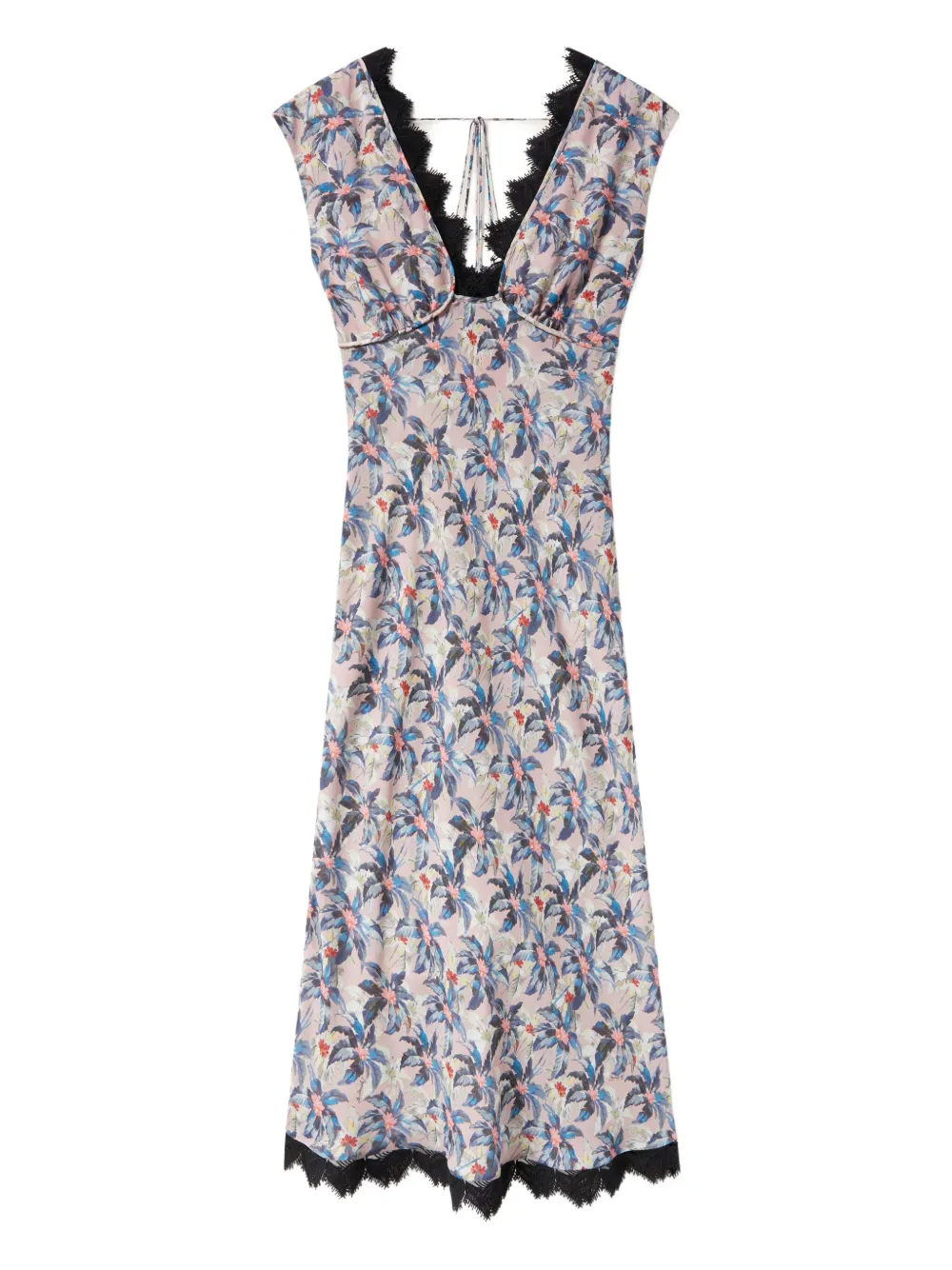 La Doublej Luna Floral-print V-neck Midi Dress