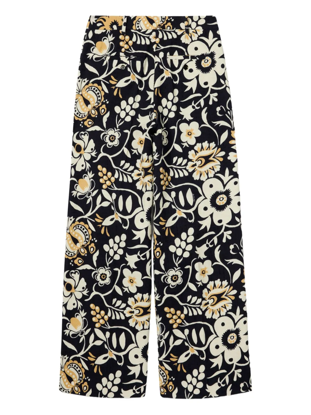 La DoubleJ Plooibroek met bloemenprint Blauw