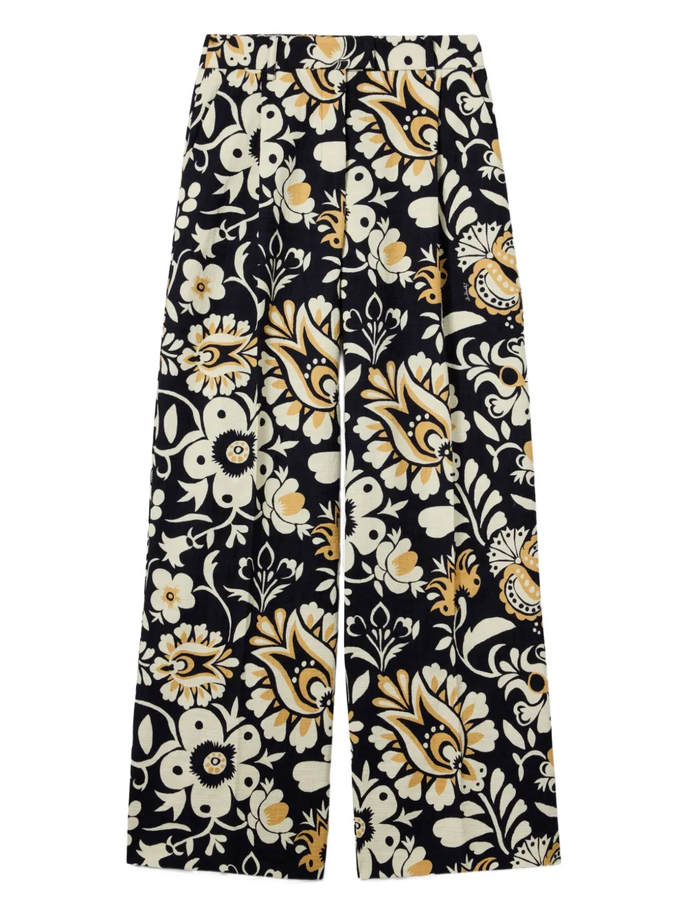 La DoubleJ Plooibroek met bloemenprint Blauw