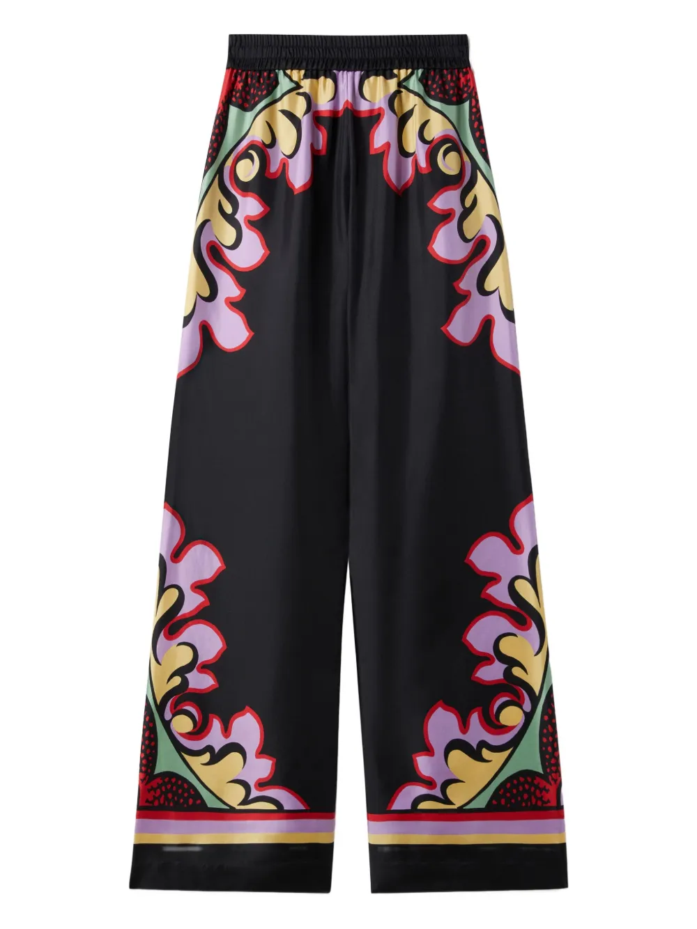 floral-print trousers