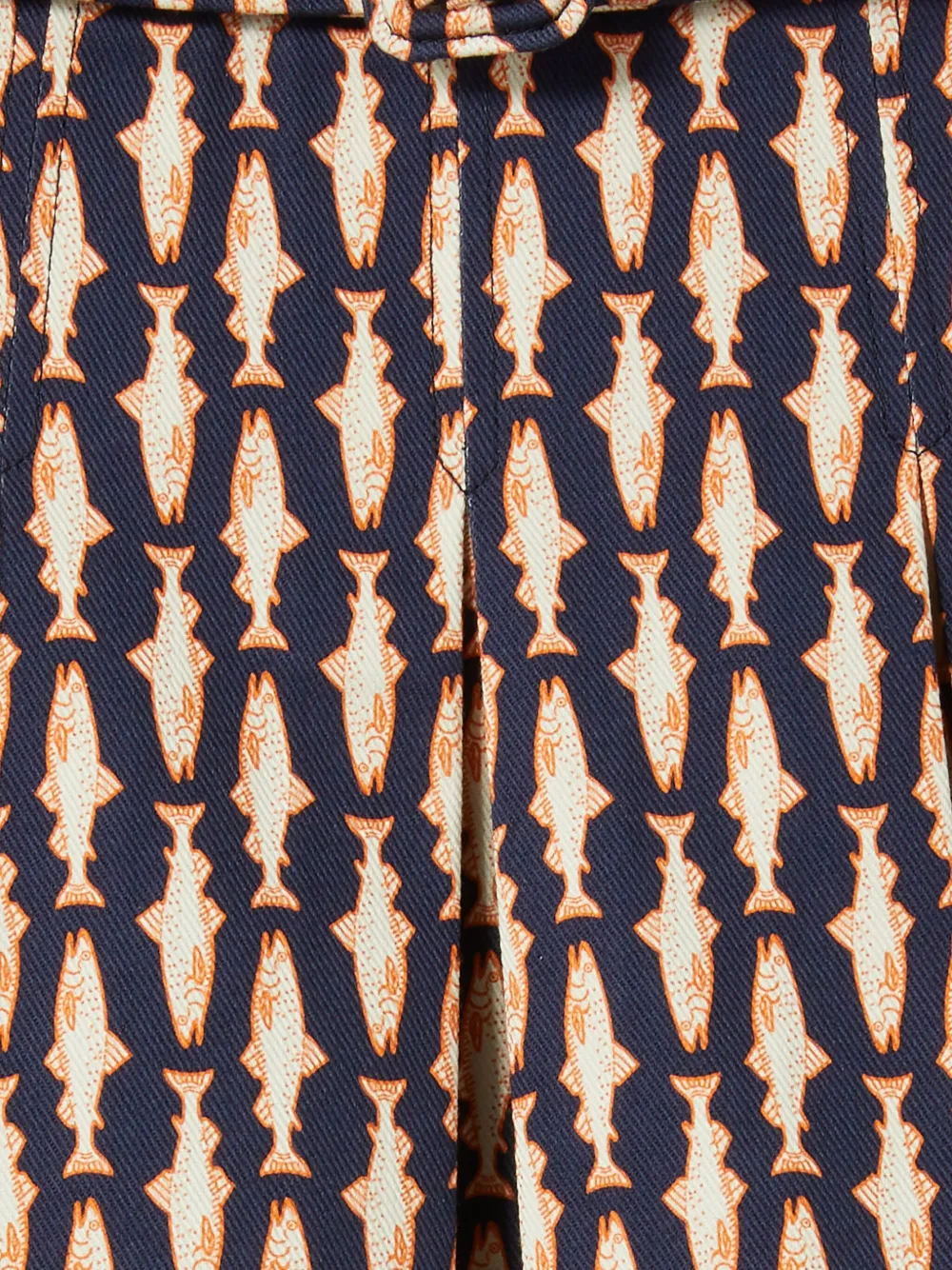 La DoubleJ Plooirok met visprint Blauw