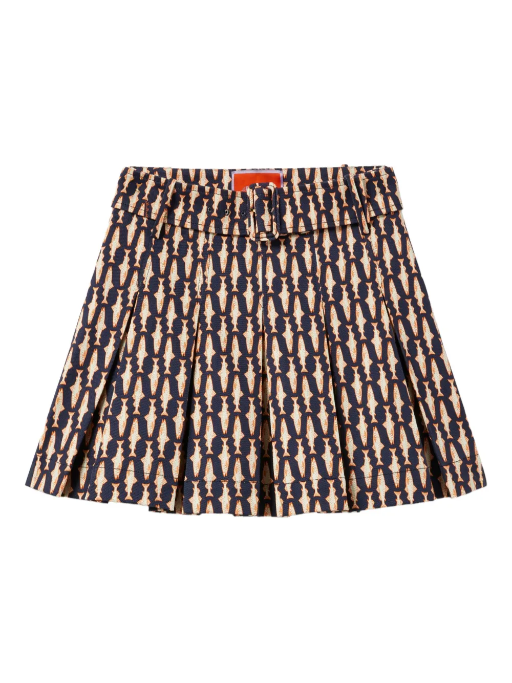 La DoubleJ pleated fish-print skirt | Blue | Image 1