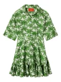 La DoubleJ San Pietro palm-print ruffled mini dress - Green